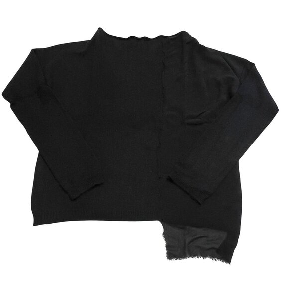 Kristensen Du Nord Asymmetrical Cashmere Silk Sweater in Black - Picture 1 of 3